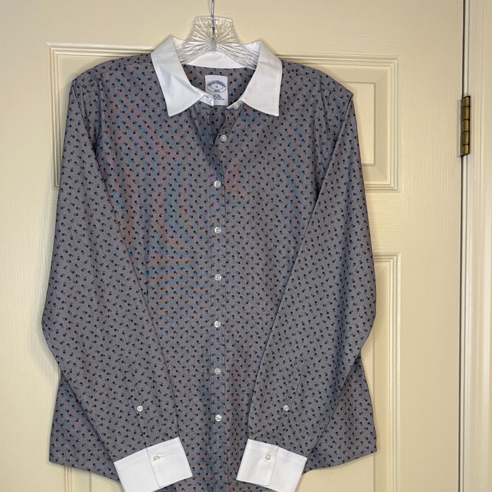 Brooks Brothers Women's Floral Non-Iron 100% Cotton Fitted Dress Shirt size 12 - Picture 5 of 8